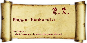 Magyar Konkordia névjegykártya